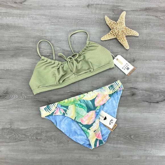 ☀️BILLABONG☀️ TANLINES COCO BRALET RIDES AND TIDES REVALUTION BIKINI SET - Picture 2 of 14